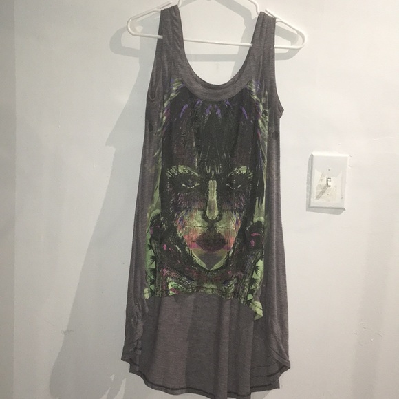 Vintage high low tank top w/ original art design - Picture 1 of 3